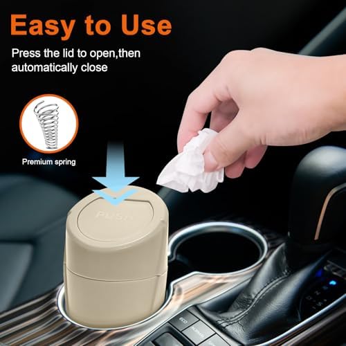 Car Trash Can, Leakproof Mini Car Garbage Can Cup Holder - Image 3