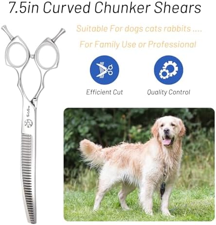 7.5in 25° Curved 35 Teeth Chunker Dog Grooming Scissors - Image 2