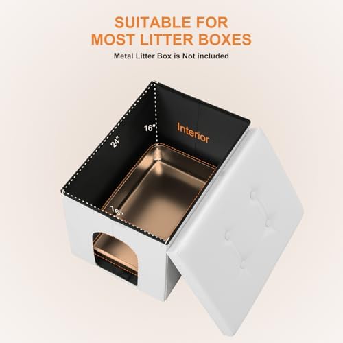 MEEXPAWS Cat Litter Box Enclosure Furniture Odor Control - Image 4