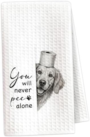 Funny Golden Retriever Bathroom Hand Towel, Dog Lover Gifts-A01 by OXRUN