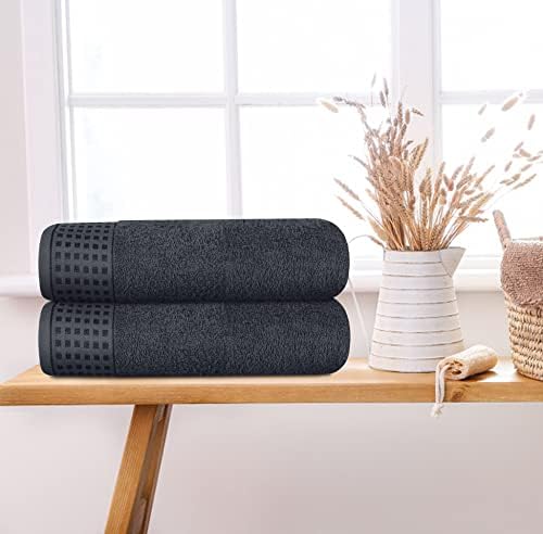 GLAMBURG 100% Cotton 2 Pack Oversized Bath Towel Set 28x55 Inches, Ultra Soft - Image 3