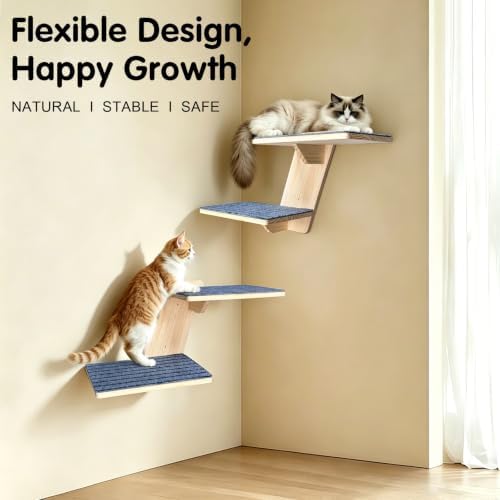 Cat Wall Shelves 2 Platform Kitten Tree Shape Wall-Mounted Floating Shelf - Image 6