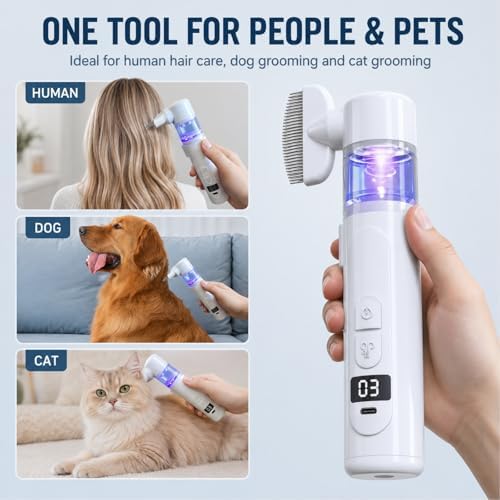 2 in 1 Pet Combs, Electric Pet Brush & Flea Comb, USB Rechargeable Detangling - Image 3