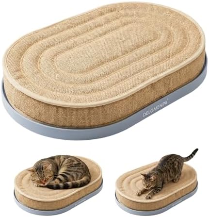 Large Sisal Cat Scratcher Lounge, 2-in-1 Cat Bed by HOME
