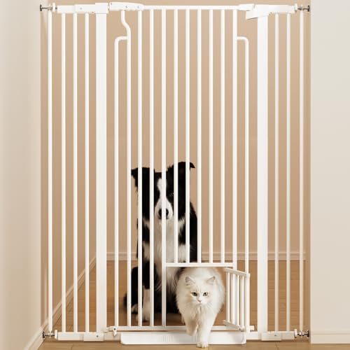 53in Extra Tall Cat Gate for Doorway, 29.5-40.6in Auto Close Pet Gate-White - Image 5