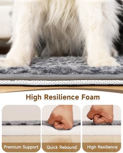 XXL Dog Bed for Crate Pad, High Resilience Foam Mat Bed, Dark Grey - Image 2