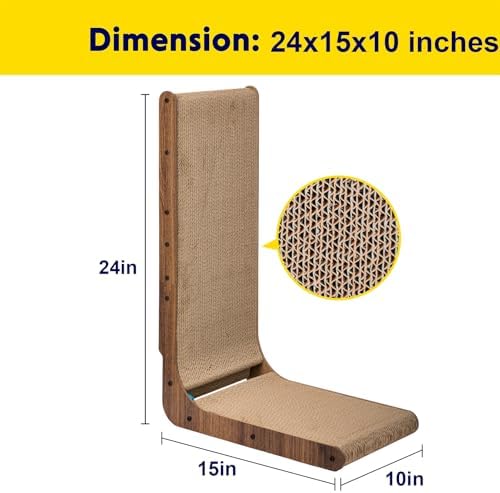 Cat Scratcher with Cat Toys Ball Track, Build-in Ball, L-Shaped Scratcher - Image 2