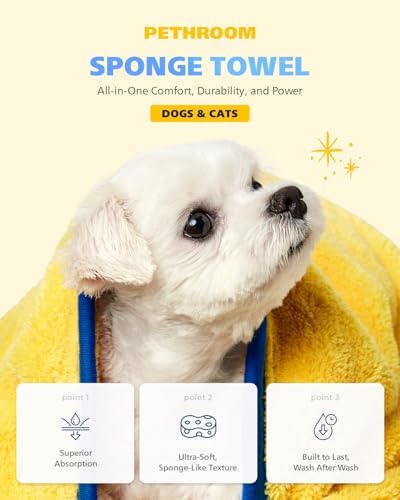 PETHROOM] Portable Pet Towel for Dogs & Cats | Professional Pet Dryer, Super - Image 2