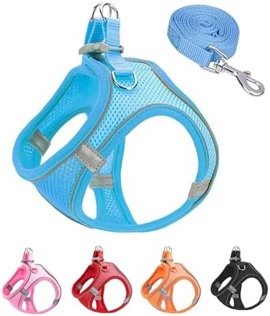 XXS Pink Soft Mesh Dog Harness and Leash Set, No Escape Puppy Harnesses by Unknown