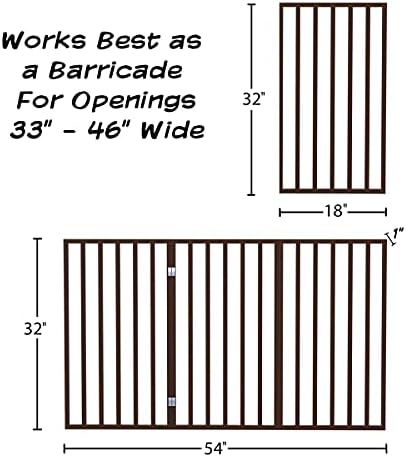 PETMAKER Pet Gate, 3 Panel Freestanding Dog Gate Indoor, 54” x 32” - Image 3