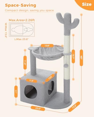 MUTTROS Cactus Cat Tree Cat Scratching Post 40" Cat Tower - Image 7