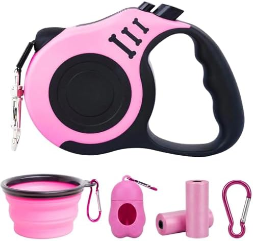 PETIMP Retractable Dog Leash Lightweight 16FT Leash Set by PETIMP
