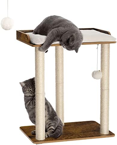 FourFurPets Modern Cat Tree for Large Cats, Full Sisal Cat Scratching Post by FourFurPets