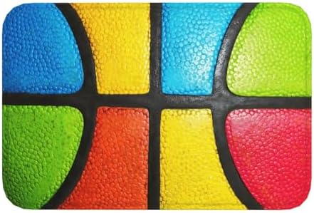 Colorful Basketball Texture Bath Mat 24x16 Inch Non-Slip Soft Microfiber by Unknown