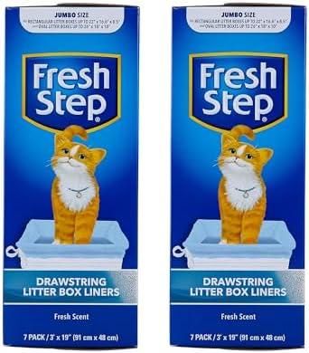 Fresh Step Drawstring Cat Litter Liners, 3 ft x 19 in, 7 Ct by FreshStep