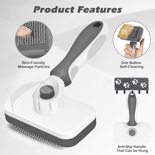 3PCS Cat Grooming Supplies, Cat Brush & Nail Clipper/Trimmer & Flea Comb - Image 2