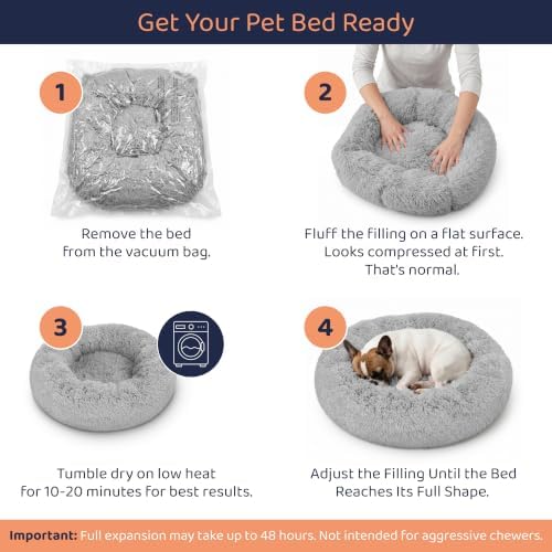 Calming Donut Dog Bed for Small Dogs, Round Dog Bed for Medium & Large Dogs - Image 4