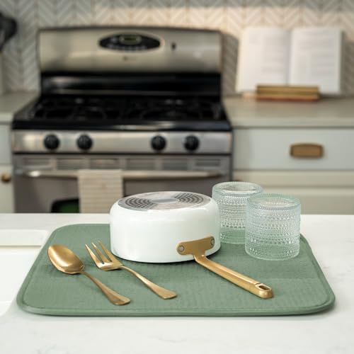 S&T INC. Dish Drying Mat, Sage Green - Image 4
