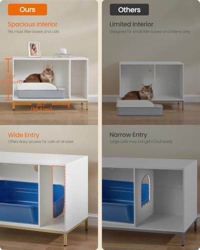 Feandrea Cat Litter Box Enclosure, - Image 4