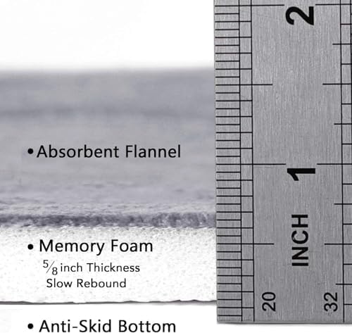 Flamingo P Grey Bath Mat 24x36 Quick Dry Washable Soft Memory Foam - Image 5