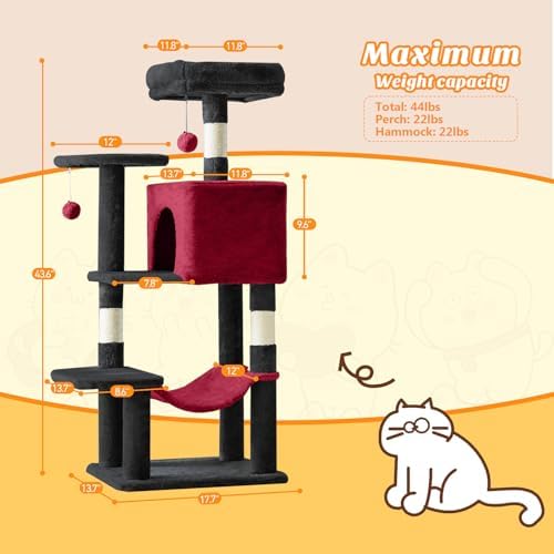 DUMOS 44 Inch Cat Tree Tower - Image 2