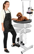 Electric Hydraulic Lift Dog Grooming Table – 24 Inch Rotating Desktop, Overhead by Unknown