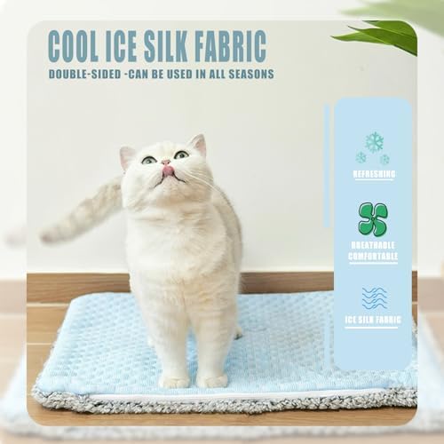 2-in-1 Cat Cooling Mat & Self Warming Pet Bed-18 * 24in, All Season - Image 2