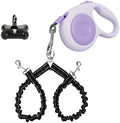 Small Breed Dual Retractable Dog Leash One-Button Break and Lock, Non-Slip Grip by FEGCZP