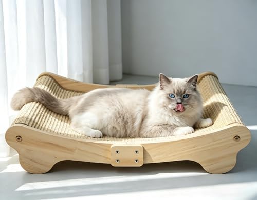 Large Sisal Cat Scratcher Bed Wooden Scratching Pad by Unknown