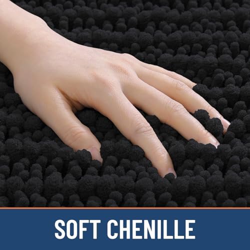 Smiry Bathroom Toilet Rugs U Shaped 24x24, Chenille Bath mats - Image 4