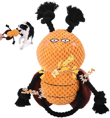 Yipetor Cockroach Squeaky Dog Toy, Puppy Rope Chew Toy by WelcometoYipetor