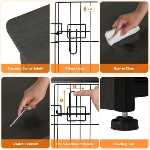 DWANTON 27" Dog Crate Furniture, Dog Kennel Indoor, - Image 4