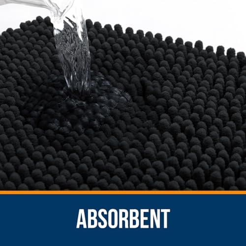 OLANLY Bathroom Runner Rugs 45x27, Extra Soft Absorbent Chenille Bath Rugs - Image 4