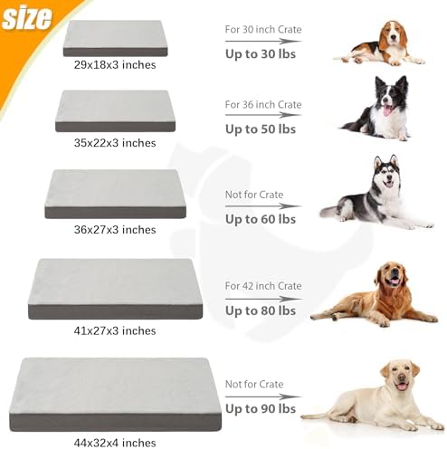 KSIIA Orthopedic Dog Bed, Waterproof, 41 x 27 Inch, Deluxe Plush, Removable - Image 6