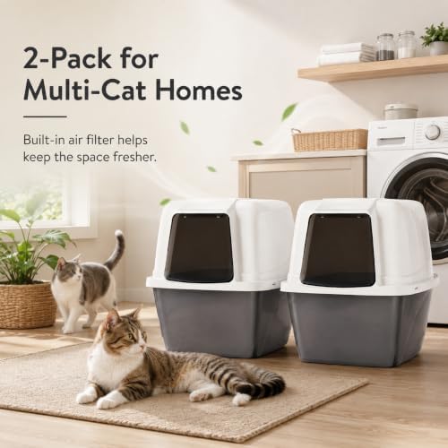 Extra-Large Hooded Cat Litter Box 2-Pack, - Image 2