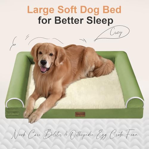 NANUYA Orthopedic Dog Bed for Small Dogs, 24 x 16 Inch, Grass Green - Image 2