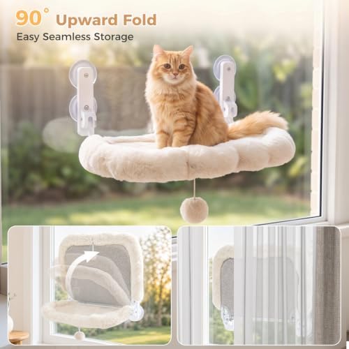 Foldable Cat Window Perch, Cordless Cat Hammock - Image 2