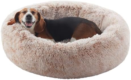 33 in Faux Fur Fluffy Donut Dog Bed by BedStillLoveStill