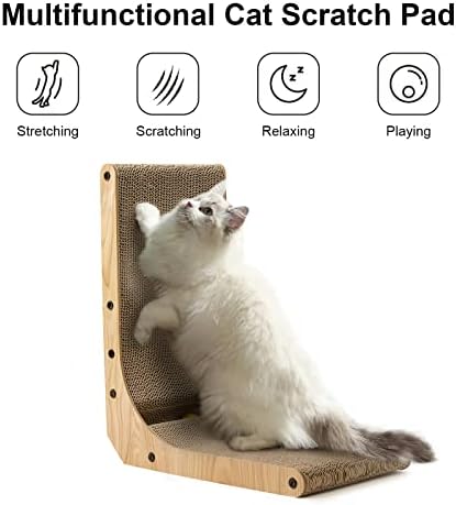 FUKUMARU Cat Scratcher, 18.7 Inch L Shaped Cat Scratch Pad Wall Mounted - Image 2