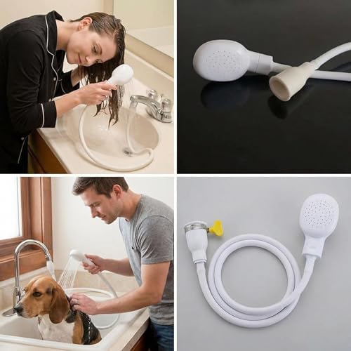 White Sink Spray Rubber Hose, PVC Sink Hose Attachment - Image 6