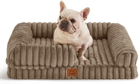 ChiXnuggle Faux Fur Orthopedic Dog Bolster Bed, Waterproof Washable Cover by SnuggleUpPawsDown