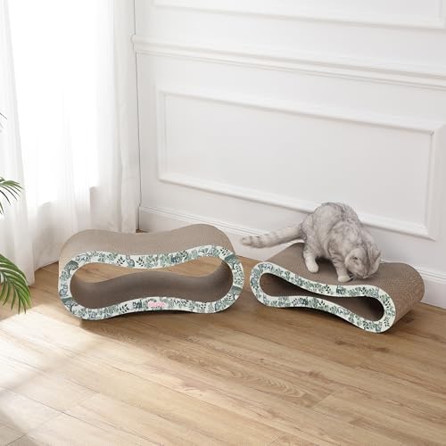 CSR1014F Suvi 26" Modern Cardboard Infinity 2-in-1 Lounge Bed Cat Scratcher - Image 2
