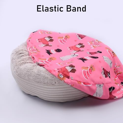 Round Replacement Dog Bed Covers Elastic Edged Washable 30 x 9.8 Inch - Image 5