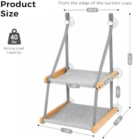 Cat Window Perch for Large Cats – Wooden Cat Window Hammock - Image 5