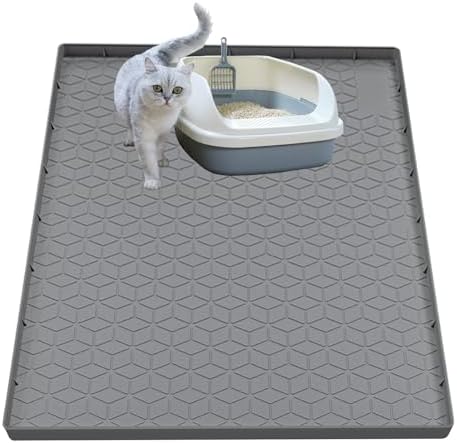 Cat Litter Mat for Litter Box, Silicone Large Cat Litter Trapping Mat by Jacooxi