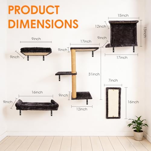 5 in 1 Cat Wall Shelves Climbing System - Image 3