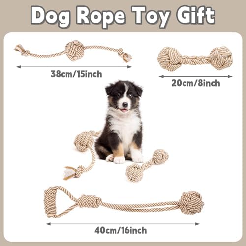 Dog Rope Toy for Small Dog 3pcs, Natural Chew Toys for Puppy, Medium Dogs - Image 2