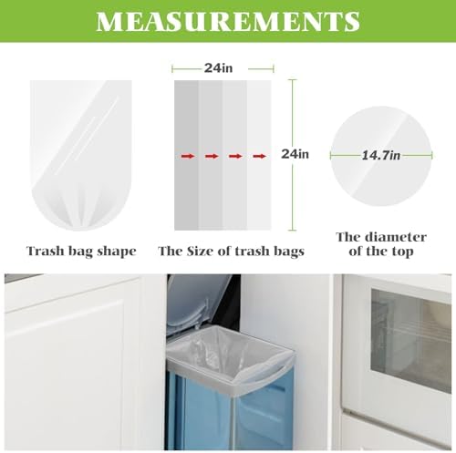 Teivio Medium Clear Trash Bags 6-10 Gallon 1500 Count Kitchen Garbage Bags - Image 2