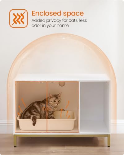 Feandrea Cat Litter Box Enclosure, - Image 3