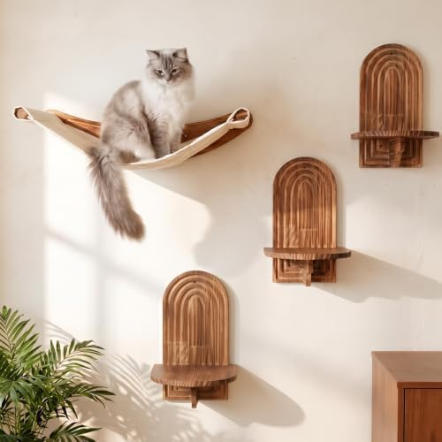 Cat Wall Shelves, Farmhouse Cat Wall Mounted Furniture by Unknown